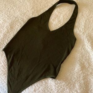 Army Green ribbed bodysuit